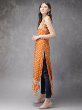 Load image into Gallery viewer, Women Orange & White Printed Straight Kurta