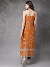 Load image into Gallery viewer, Women Orange &amp; White Printed Straight Kurta
