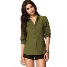 Load image into Gallery viewer, POISON IVY Women's Cotton Roll-Up Sleeves Casual Shirt

