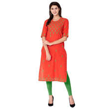 Load image into Gallery viewer, RAJMANDIRFABRICS Women's Cotton Straight Hand Block Printed Kurti
